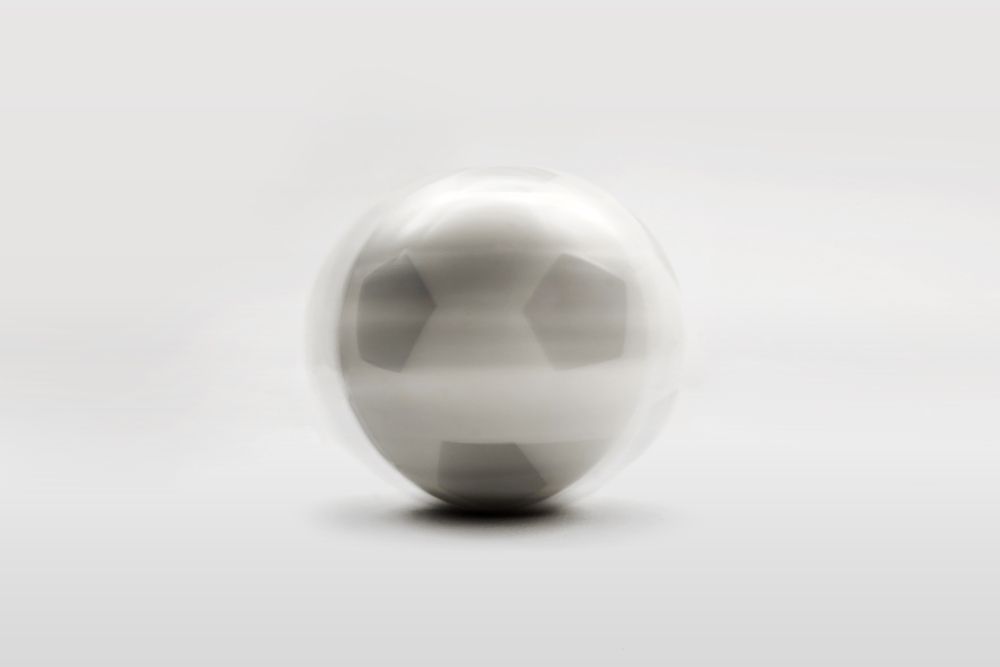 Soccer ball is spinning