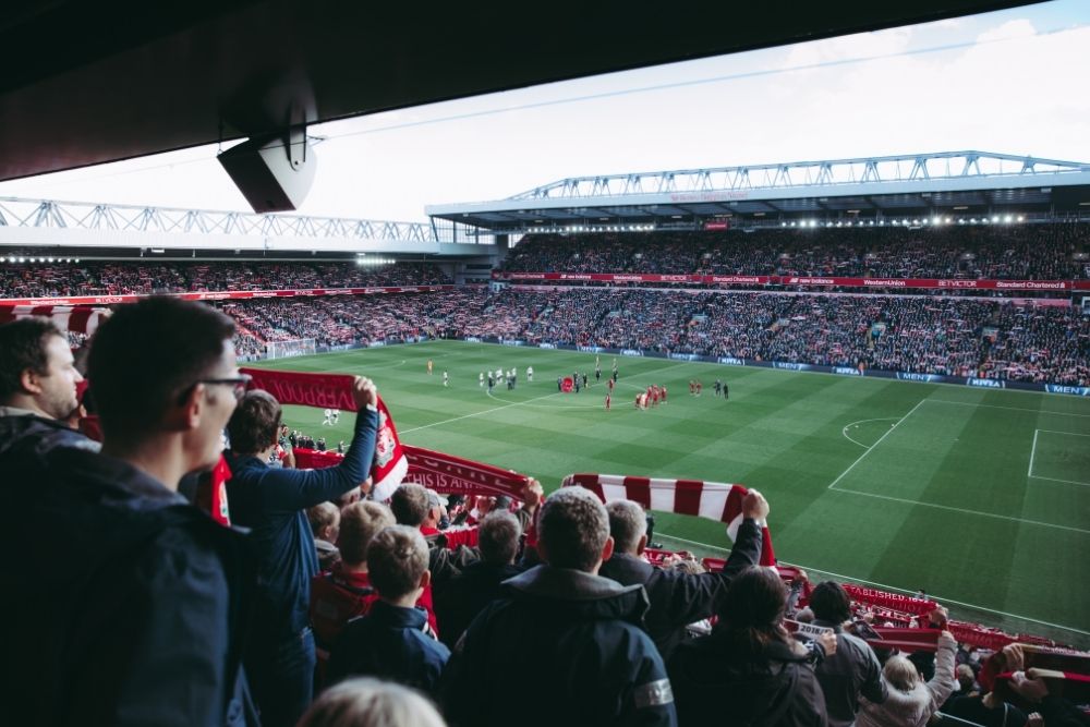 The frenzy in the stands of Anfield Stadium