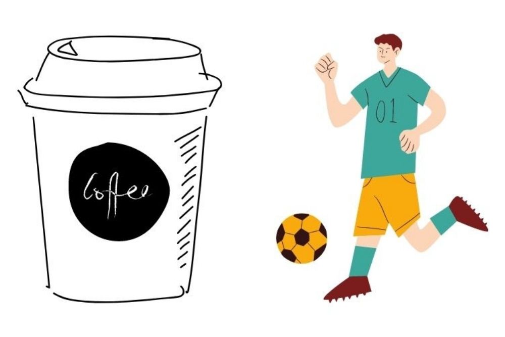 soccer player and a cup of coffee