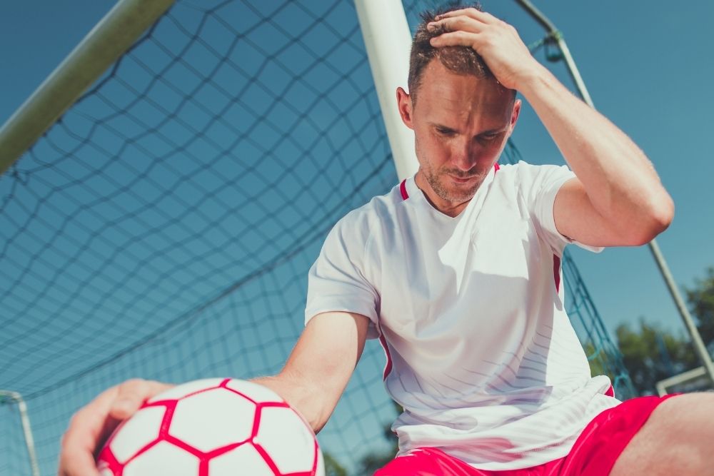 Soccer player feel sad due to bad performance