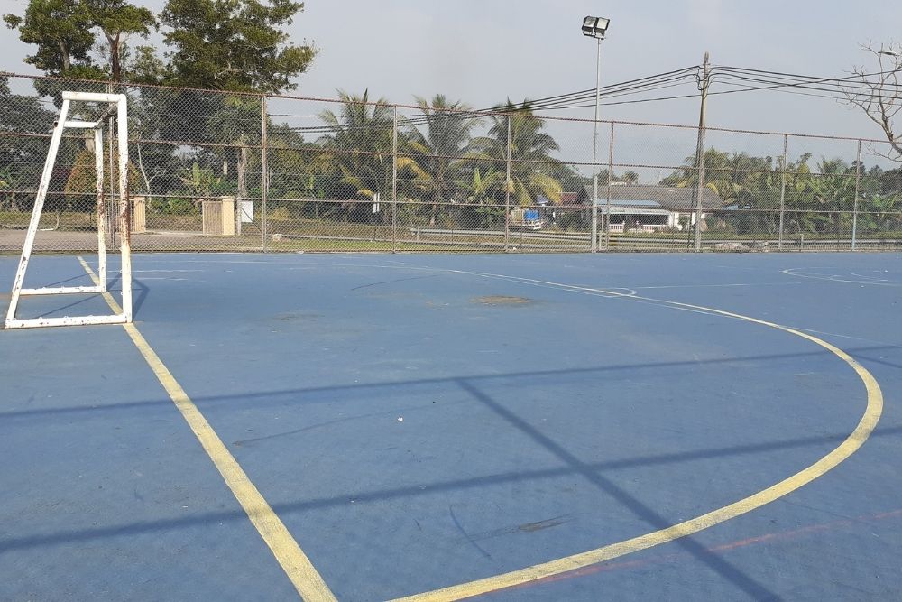 The penalty area of a futsal field