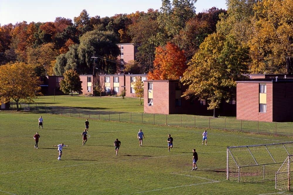 a soccer match of the students