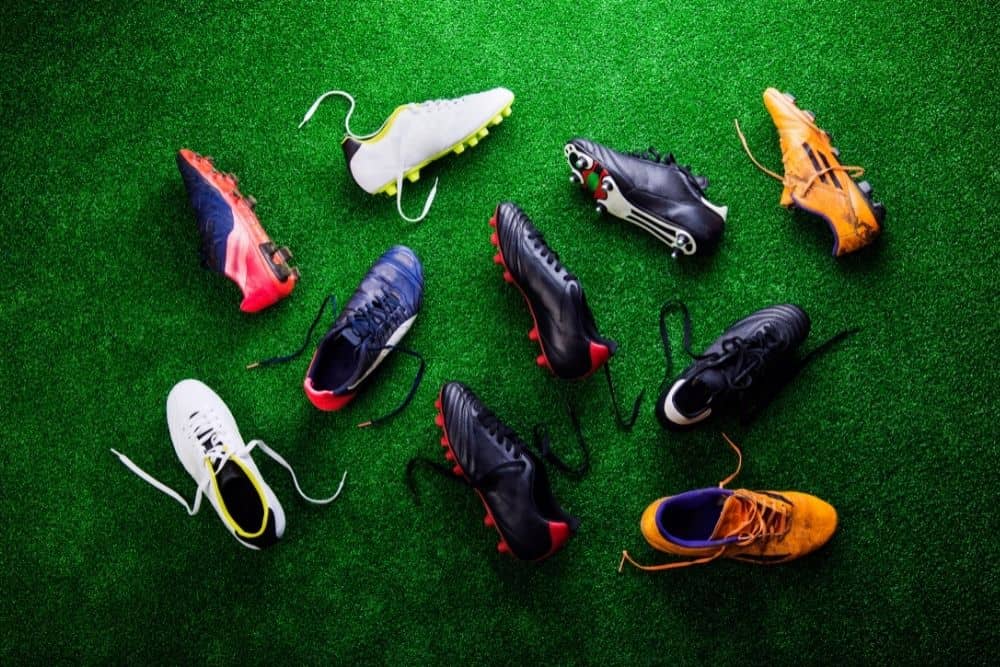 Some cleats are on the soccer field
