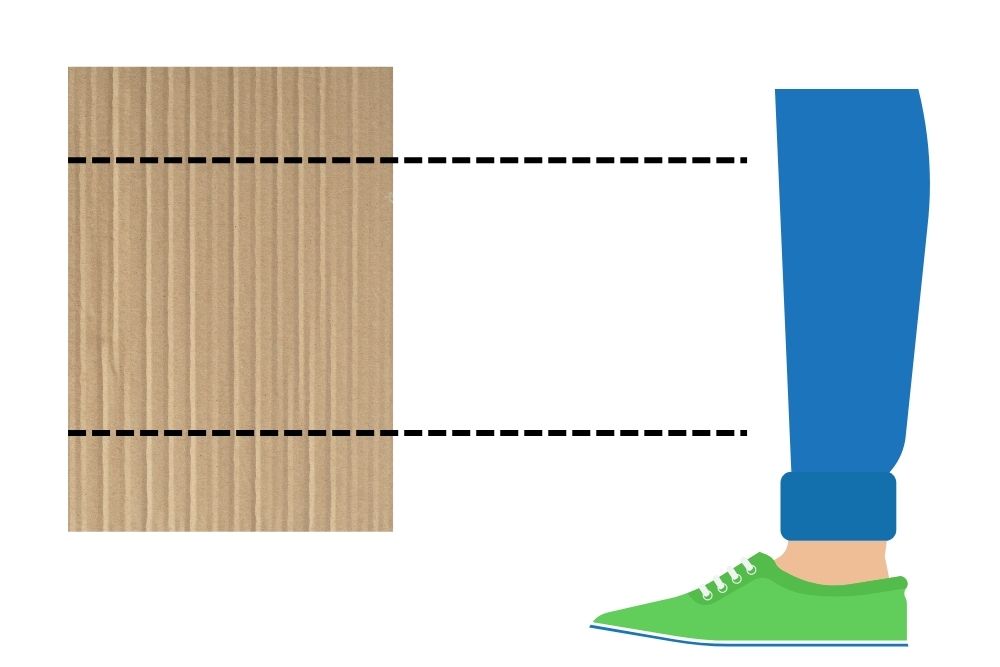 measure the length of your leg to cut the cardboard
