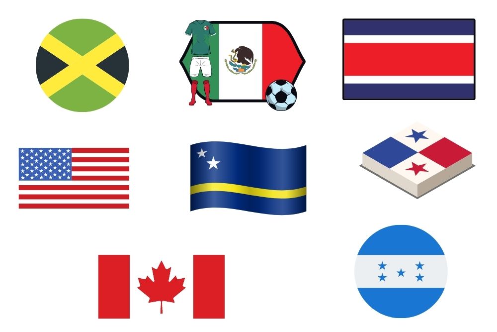some soccer national teams of North, Central America, and the Caribbean