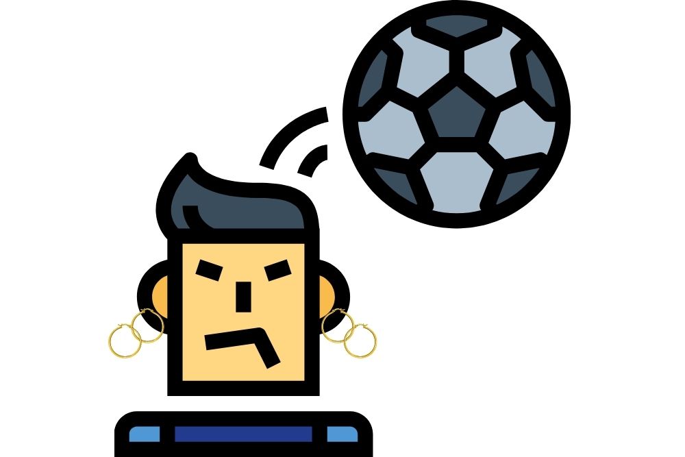 soccer player wear earring play soccer
