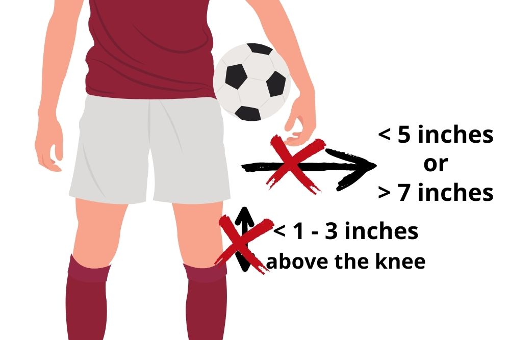 the length to avoid when choosing soccer shorts