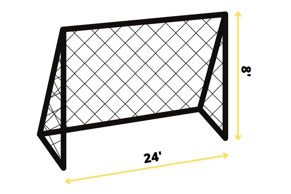 dimension of above age 12 year old kid soccer net