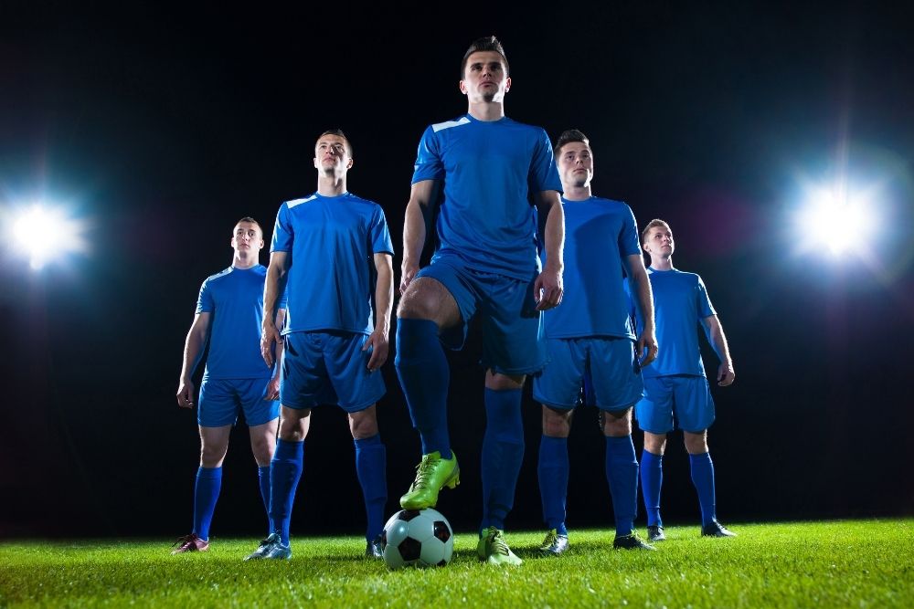 soccer team in blue uniform