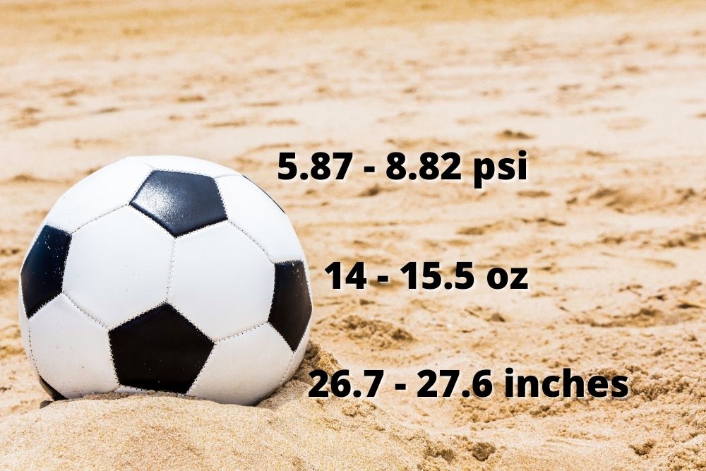 three parameters of soccer ball in beach soccer