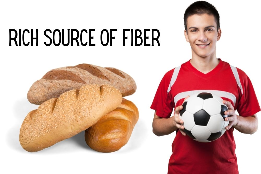 bread has rich source of fiber for soccer player
