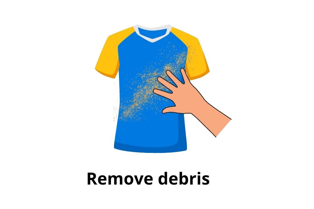 remove debris from soccer jersey