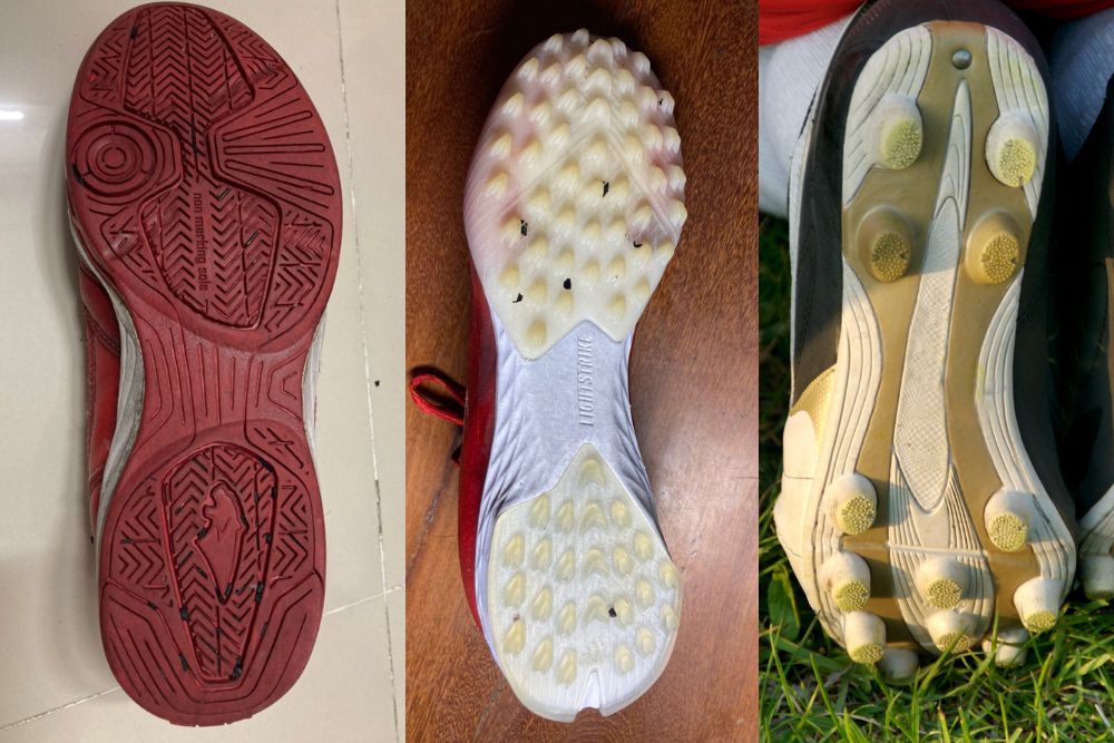 Flat outsole, turf outsole and grass outsole