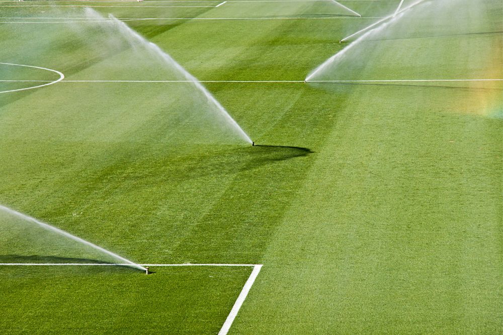 Irrigating soccer field