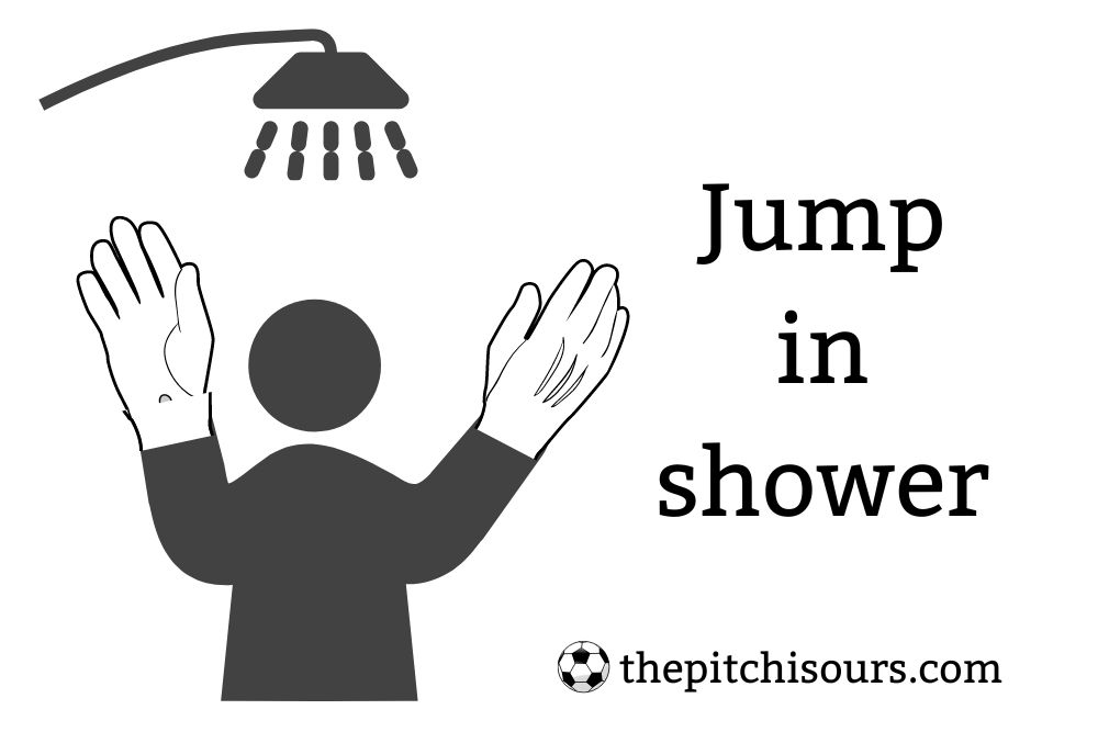 Wash Soccer Goalie Gloves in Shower