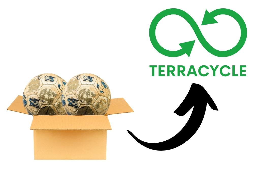 send old soccer balls to Terracycle