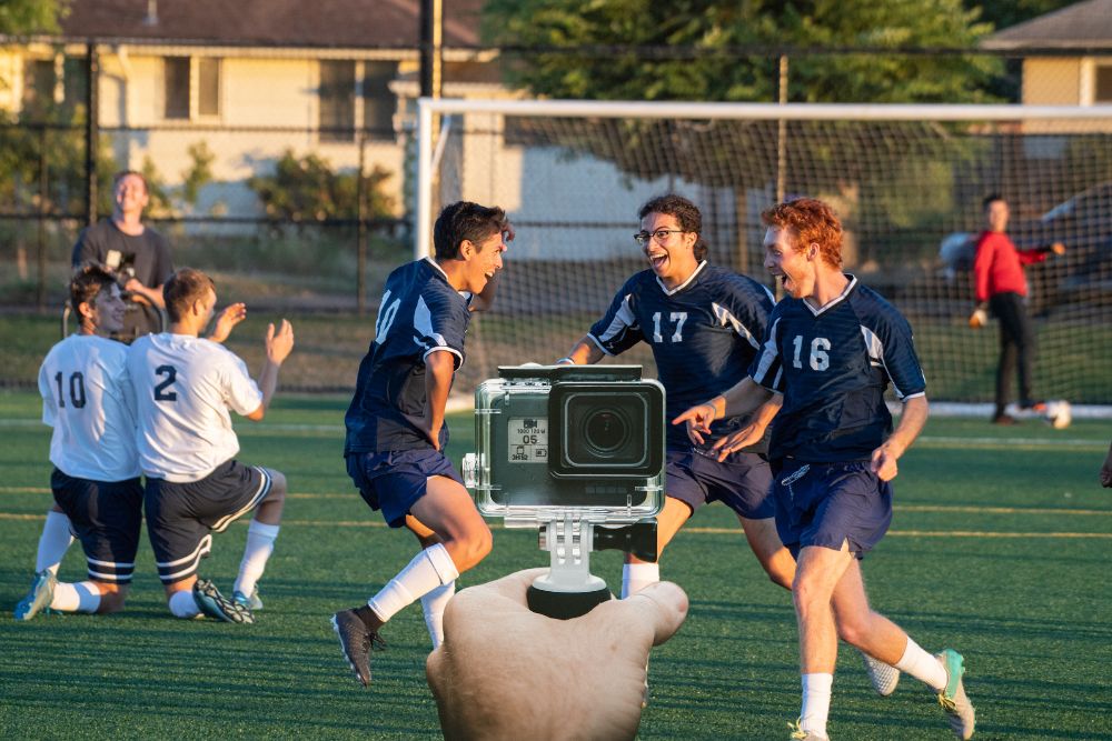 Recording soccer game with a gopro