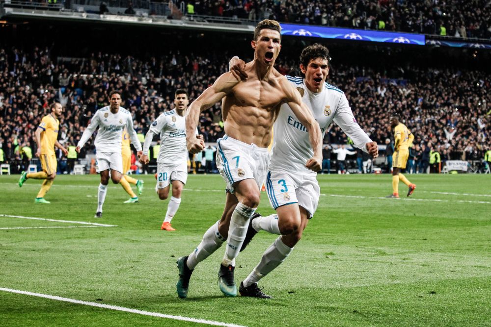 Ronaldo is cheering the goal