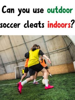 Women wearing soccer cleats in indoor soccer course