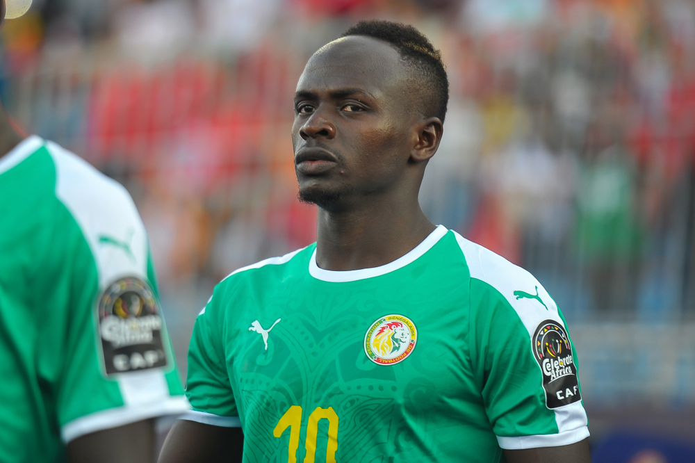 Sadio Mane int he Senegal soccer team