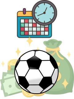 Soccer ball, money and schedule