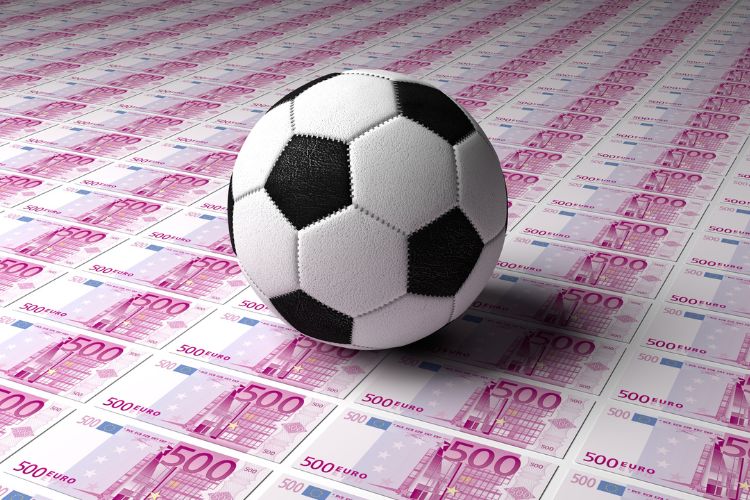 A soccer ball on the money